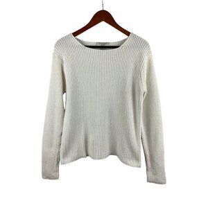 Innovation Sport Petites White 100% Cotton Sweater Size S
